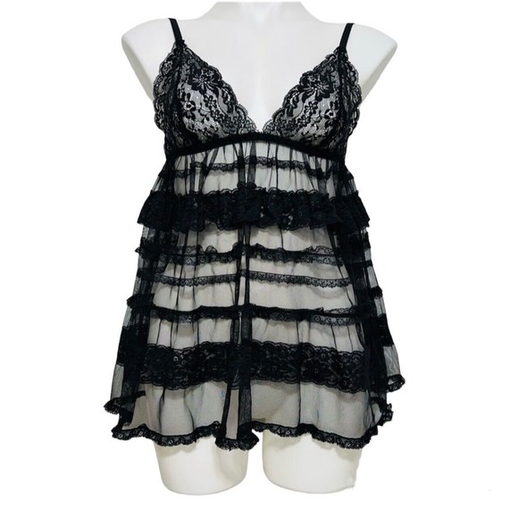 Victoria's Secret Other - Victoria's Secret Sexy Ruffled Lace Lingerie Dress Mesh